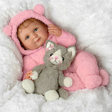 Load image into Gallery viewer, The Ashton-Drake Galleries Zoe My Snuggle Kitten Baby Doll and Plush Cat Set RealTouch® Vinyl Skin Hand-rooted Hair with Pink Sherpa Outfit 17.5-Inches - RCE Global Solutions