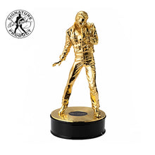 Load image into Gallery viewer, The Bradford Exchange Elvis: Comeback Special Handcrafted Cast-Metal Sculptures Issue #1 Golden Ion-plating with Album Base 7-inches - RCE Global Solutions
