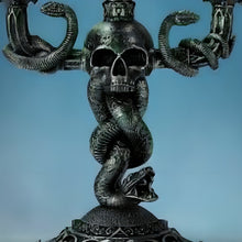 Load image into Gallery viewer, The Bradford Exchange Harry Potter Dark Art Candelabra Collection Issue #1: The Dark Mark Inspired by Voldemort Handcrafted and Hand-painted Illuminated Flameless Candle Halloween Decor 10-inches - RCE Global Solutions