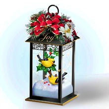 Load image into Gallery viewer, The Bradford Exchange Nature’s Glory Table Centerpiece Issue #3 Joy Illuminated Holiday Lantern with Songbird Sculptures and Always in Bloom Floral Arrangement Christmas Decoration 8-Inches - RCE Global Solutions