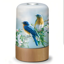 Load image into Gallery viewer, The Bradford Exchange Joyful Bluebird Garden Visitors Lamp Collection Issue #3 Illuminated Songbird with Touch-Activated LED Lights and Adjustable Intensity Rechargeable Battery and Charger Included by Hautman Brothers 3.5" W x 5.75" H - RCE Global Solutions
