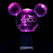 Load image into Gallery viewer, The Bradford Exchange Disney100: 100 Years Of Wonder Sculpture Commemorating a Century of Disney Magic with Mickey Mouse and Friends Stunning 3D Glass Globe with Rotating Rainbow Colors and Faceted Hexagonal Base Featuring Beloved Characters 6.5" W x 8" H - RCE Global Solutions