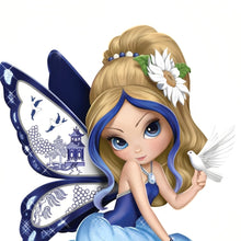Load image into Gallery viewer, The Bradford Exchange Perfect Romance Blue Willow Romance Teacup Fairy Figurine Collection Handcrafted and Hand-Painted with Cobalt Blue and White Pattern Details Issue #1 by Jasmine Becket-Griffith 5-inches - RCE Global Solutions
