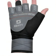 Load image into Gallery viewer, Skott Nemesis Evo2 Weightlifting Gloves with Integrated Wrist Wrap Support-Double Stitching for Extra Durability-Get Ripped with The Best Body Building Fitness and Exercise Accessories Unisex