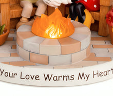Load image into Gallery viewer, The Hamilton Collection Disney's 'Your Love Warms My Heart' Mickey Mouse and Minnie Mouse Illuminated Figurine Handcrafted & Hand-Painted with Light-Up Fire Pit 5.25-Inches - RCE Global Solutions
