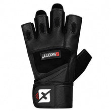 Load image into Gallery viewer, Skott Python Weight Lifting Gloves for Men and Women, Genuine Leather, Padded Palm and Fingers, Wrist Wrap Support (Unisex)