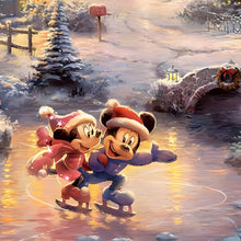 Load image into Gallery viewer, The Bradford Exchange Disney Mickey/Minnie Sweetheart Holiday The Perfect Pair Stained-Glass Suncatcher Collection Issue #2 by Thomas Kinkade 6"x7.5" - RCE Global Solutions