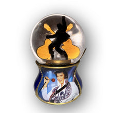 Load image into Gallery viewer, The Bradford Exchange Elvis Burning Love Glitter Globe Collection Issue #6 “Heartbreak Hotel” Musical Snow Globe with Elvis Silhouette and Artwork by Nate Giorgio 6-inches
