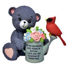 Load image into Gallery viewer, The Hamilton Collection Faithful Fuzzies Forever in My Heart Figurine Issue #6 "Love Never Forgets" Hand-Painted Bereavement Bear with Cardinal and Flowers Memorial Keepsake 3.5-inches - RCE Global Solutions