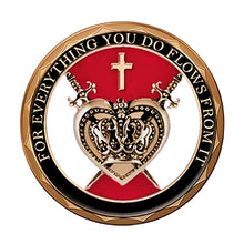 Load image into Gallery viewer, The Bradford Exchange The Lord's Strength Sculpture Collection Issue #16 Guard Your Heart Religious Knight Cold-Cast Bronze with 24K Gold-Plated Challenge Coin 12-inches - RCE Global Solutions