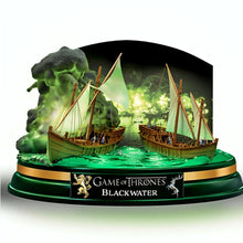 Load image into Gallery viewer, The Bradford Exchange GAME OF THRONES Epic Moments Sculptures Collection Issue #3: 'Blackwater' Light-Up Hand-Painted Sculpture Official HBO Licensed with House Sigils and Built-In Illumination 6.5-inches - RCE Global Solutions