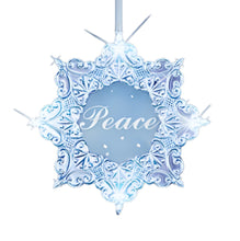 Load image into Gallery viewer, The Bradford Exchange Radiant Joys of the Season Ornament Collection Issue #1 Holiday Delights Set of 3 Handcrafted Illuminated Christmas Window Ornaments with Snowman Portraits & Winter Wildlife by Dona Gelsinger 15.5-Inches - RCE Global Solutions