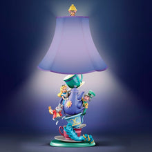 Load image into Gallery viewer, The Bradford Exchange Disney Alice in Wonderland Handmade Sculptural Mad Hatter's Tea Party Table Lamp With Appearing Disappeaing Cheshire Cat Shade 16"-Inches - RCE Global Solutions