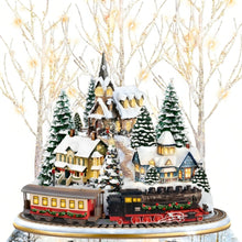 Load image into Gallery viewer, The Bradford Exchange Brockenbahn Tabletop Winter Magic Sculpture with Lighting Movement and Real Steam Locomotive Sounds Handcrafted Winter Village Centerpiece with LED Lights Authentic Brocken Train Sounds Christmas Decoration 10.6" H x 9" D - RCE Global Solutions