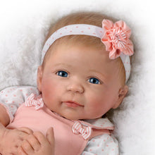 Load image into Gallery viewer, The Ashton - Drake Galleries Ava Lifelike TrueTouch® Authentic Silicone Baby Girl Doll with Hand Rooted Hair and Pink Jumper Weighted for Realism Fully Poseable by Master Doll Artist Linda Murray 18"-Inches - RCE Global Solutions