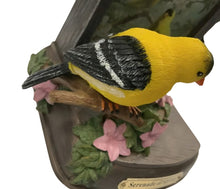 Load image into Gallery viewer, The Bradford Exchange Serenade of Spring Goldfinches Illuminated Songbird Sculpture Season's Splendor Collection Issue#2 by Hautman Brothers 5.75" W x 7" H x 4.5" D - RCE Global Solutions