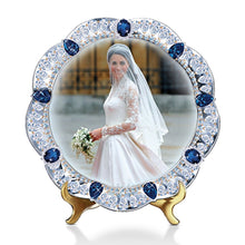 Load image into Gallery viewer, The Bradford Exchange A Royal Princess Plate Royal Wedding Collectors Plate Commemorating Prince William and Kate Middletons Unforgettable Union Triple-Fired Heirloom Porcelain Faux Sapphires Faux Diamonds Genuine Platinum Border Elegant Design 7.50" D - RCE Global Solutions