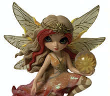 Load image into Gallery viewer, The Hamilton Collection Mystic Guardians of Nature Fairy Figurine Collection Issue #5 Solara, Sentinel of Light Handcrafted Resin with Custom-Carved Crystalline Wings Hand-Painted Elemental Orb by Jasmine Becket-Griffith 5.5-inches