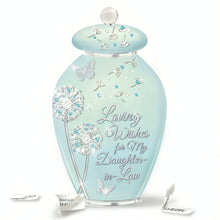 Load image into Gallery viewer, The Bradford Exchange Loving Wishes for My Daughter-In-Law Heirloom Porcelain Musical Wish Jar with Platinum Accents Faux Jewels and 365 Inspirational Messages Hand-Glazed Three Times for a Gleaming Pearlized Finish Plays 'You Are So Beautiful' 7.25" - RCE Global Solutions
