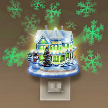 Load image into Gallery viewer, The Bradford Exchange Lights of the Seasons Nightlight Collection Issue #1: Christmas Joy with Illuminated Ceramic Holiday Designs and Color-Changing Light Patterns by Thomas Kinkade 5.5-inches - RCE Global Solutions