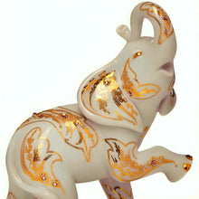 Load image into Gallery viewer, The Hamilton Collection Golden Fortunes Figurine Collection Issue #3: Riches of Shining Strength Handcrafted Fine Bisque Porcelain Hand-Painted with 22K Gold Accents and Genuine Svenka Crystals by Blake Jensen 6-inches - RCE Global Solutions