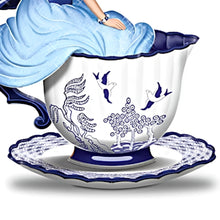 Load image into Gallery viewer, The Bradford Exchange Perfect Romance Blue Willow Romance Teacup Fairy Figurine Collection Handcrafted and Hand-Painted with Cobalt Blue and White Pattern Details Issue #1 by Jasmine Becket-Griffith 5-inches - RCE Global Solutions