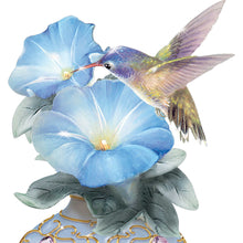 Load image into Gallery viewer, The Bradford Exchange Fluttering Fantasy Handcrafted Porcelain Perfume Bottle with Jeweled Hummingbirds and Garden Flowers by Lena Liu 4.25-inches - RCE Global Solutions
