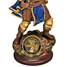 Load image into Gallery viewer, The Bradford Exchange "Zeal as a Mantle" Religious Knight Statue from The Lord’s Strength Sculpture Collection Issue #14 Cold-Cast Bronze with 24K Gold-Plated Challenge Coins 12-inches