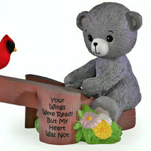 Load image into Gallery viewer, The Hamilton Collection Faithful Fuzzies Forever in My Heart Figurine Issue #4 "Your Wings Were Ready" Hand-Painted Bereavement Bear with Cardinal and Flowers Memorial Keepsake 3.5-inches - RCE Global Solutions