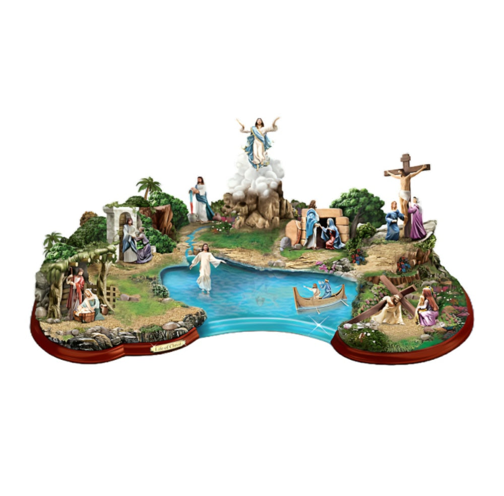 I*i様 リュージュ Four Seasons Ride Into Christ The Bradford Exchange Life of Christ Illuminated Masterpiece