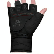 Load image into Gallery viewer, Skott Nemesis Evo2 Weightlifting Gloves with Integrated Wrist Wrap Support-Double Stitching for Extra Durability-Get Ripped with The Best Body Building Fitness and Exercise Accessories Unisex