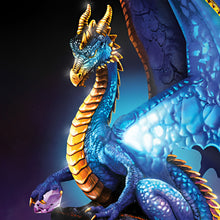 Load image into Gallery viewer, The Bradford Exchange Mystic Treasures Illuminated LED Ancient Dragon Sculpture With Hand Applied Metallic Paints Golden Accents and Faux Jewels 11"-Inches - RCE Global Solutions