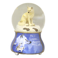 Load image into Gallery viewer, The Bradford Exchange Spirits Within Musical Wolf Glitter Globe: Arctic Champion by Eddie Lepage 5.75-inches - RCE Global Solutions