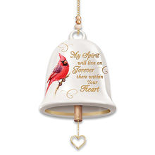 Load image into Gallery viewer, The Bradford Exchange Heavenly Messenger Keepsake Cardinal Bereavement Bell Wind Chime Hand-crafted Heirloom Porcelain Hand-Glazed in Ivory with 22k Gold Accent 4-inches - RCE Global Solutions