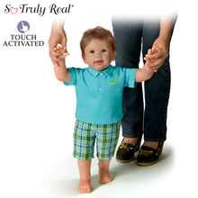 Load image into Gallery viewer, The Ashton-Drake Galleries Mason's First Steps A So Truly Real® Touch-Activated Interactive Baby Doll Handcrafted with RealTouch® Vinyl Lifelike Collectible Doll with Poseable Head Adorable Dinosaur Outfit by Master Doll Artist Linda Murray 26-inches - RCE Global Solutions