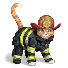Load image into Gallery viewer, The Hamilton Collection Chief Furry Firefighter Cat Fireman Figurine 4.5-inches - RCE Global Solutions