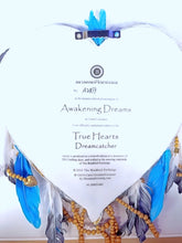 Load image into Gallery viewer, The Bradford Exchange True Hearts Dreamcatcher Collection Issue #3: 'Awakening Dreams' Wolf Artwork Heart-Shaped Resin Frame with Real Leather Feathers and Beads by Carol Cavalaris 9.5-Inches - RCE Global Solutions