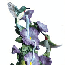 Load image into Gallery viewer, The Bradford Exchange Garden Magic Hummingbird Garden Sculpture Collection Issue #2 Handcrafted Resin LED-Lit Cascading Waterfall and Expertly Painted Jewel-Toned Birds Illuminated Lifelike Garden Settings 8" W x 11" H - RCE Global Solutions