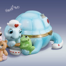 Load image into Gallery viewer, The Bradford Exchange "Caring" from Tender Loving Care Music Box Collection Issue #3 Limoges-style Music Box Sweet Turtle Nursing a Frog Plays "Always in My Heart" 5-inches - RCE Global Solutions