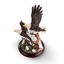 Load image into Gallery viewer, The Bradford Exchange Taking Flight Freedoms Majesty Sculpture Collection Handcrafted Bald Eagle Figurines with Shed Antlers Realistic Nature Details and Mahogany-Finished Base 6.75" W x 9.25" H - RCE Global Solutions