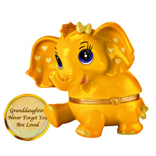 Load image into Gallery viewer, The Bradford Exchange Granddaughter Never Forget You Are Loved Birthstone Music Box Collection Issue #11: NOVEMBER Heirloom Porcelain Elephant with Swarovski Crystal and Plays "You Are My Sunshine" 4.5-inches - RCE Global Solutions