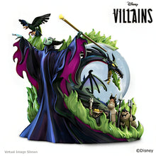 Load image into Gallery viewer, The Bradford Exchange Disney Villains So Many Curses, So Little Time Maleficent Hand-Painted Glow-in-the-Dark Musical Glitter Globe Fully Sculpted Maleficent Dragon Raven and Goons Iconic Costume Details with Swirling Glitter 7.5” H x 7.75” W x 6.5” D - RCE Global Solutions