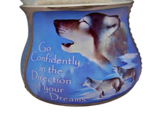 Load image into Gallery viewer, The Bradford Exchange Musical Spirits Within Glitter Globe Collection Issue #9: Blue Brotherhood Hand-Painted Wolf Sculpture with Heirloom Porcelain Base by Eddie LePage 5.75-inches - RCE Global Solutions