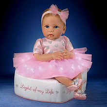 Load image into Gallery viewer, The Ashton - Drake Galleries Light of My Life So Truly Real® Lifelike Baby Girl Doll with Light Up Skirt and Ottoman Set Weighted Poseable RealTouch® Vinyl Skin by Doll Artist Linda Murray 18-inches - RCE Global Solutions
