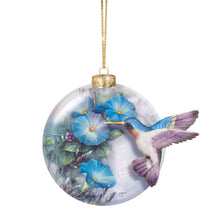Load image into Gallery viewer, The Bradford Exchange Lena Liu Spirit of The Season Hummingbird Ornament Collection Issue #1 Set of 2 Christmas Decoration 3D Glass Sculptures 4-inches - RCE Global Solutions