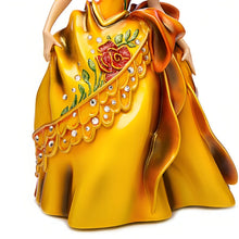 Load image into Gallery viewer, The Bradford Exchange Princess Belle Handcrafted Figurine Inspired by Beauty and the Beast Exquisitely Reimagined in Bob Mackies Dazzling Style Hand-Painted with 40 Citrine-Colored Crystals Disneys Glamorous Jewels Collection by Bob Mackie 7.25-inches - RCE Global Solutions