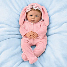 Load image into Gallery viewer, The Ashton - Drake Galleries Hopped Into My Heart Lifelike So Truly Real® Baby Girl Doll in Bunny Outfit Weighted Fully Poseable with Soft RealTouch® Vinyl Skin by Doll Artist Linda Murray 19"-Inches - RCE Global Solutions