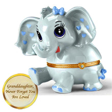 Load image into Gallery viewer, The Bradford Exchange Granddaughter, Never Forget You Are Loved Birthstone Music Box Collection Issue #4: APRIL Heirloom Porcelain Elephant with Swarovski Crystal and Plays "You Are My Sunshine" 4.5-inches - RCE Global Solutions