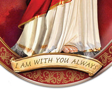 Load image into Gallery viewer, The Bradford Exchange Sacred Heart of Jesus Plate Officially Licensed by Vatican Observatory Hand-Crafted Heirloom Porcelain 22K Gold Accents Glittering Garnet Rhinestones Free Prayer Card 11-inches - RCE Global Solutions