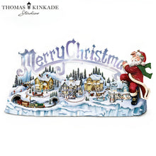 Load image into Gallery viewer, The Bradford Exchange Santa's Inspiration: Musical Illuminated Miniature Village Figurine Christmas Decoration by Thomas Kinkade 17-Inches - RCE Global Solutions